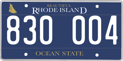 RI license plate 830004