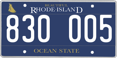 RI license plate 830005