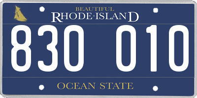 RI license plate 830010
