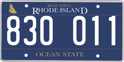 RI license plate 830011