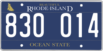 RI license plate 830014