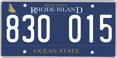 RI license plate 830015