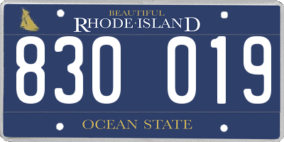 RI license plate 830019