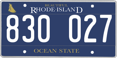 RI license plate 830027
