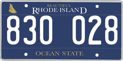 RI license plate 830028