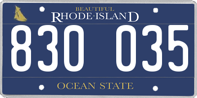 RI license plate 830035