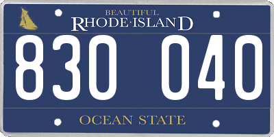 RI license plate 830040
