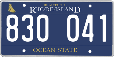 RI license plate 830041