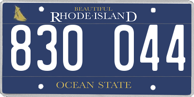 RI license plate 830044