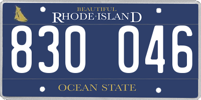 RI license plate 830046