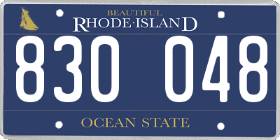 RI license plate 830048