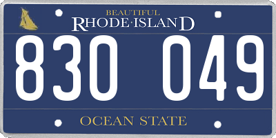 RI license plate 830049