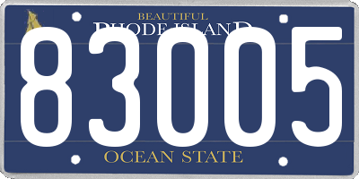 RI license plate 83005