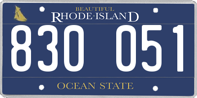 RI license plate 830051