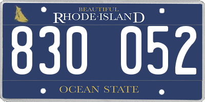RI license plate 830052