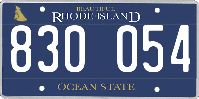 RI license plate 830054