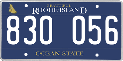 RI license plate 830056