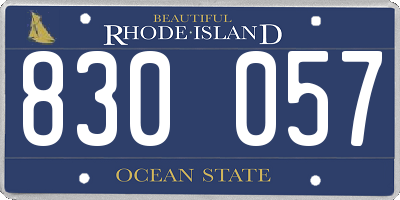 RI license plate 830057