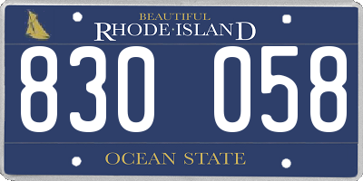 RI license plate 830058