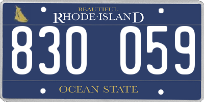RI license plate 830059