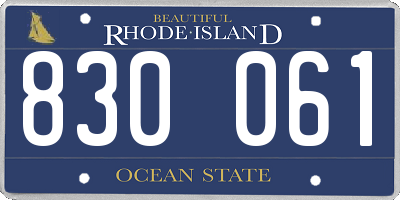 RI license plate 830061