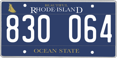 RI license plate 830064