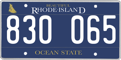 RI license plate 830065