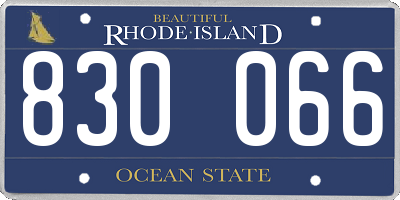 RI license plate 830066