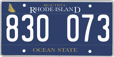 RI license plate 830073