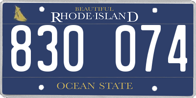 RI license plate 830074