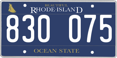 RI license plate 830075