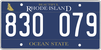 RI license plate 830079