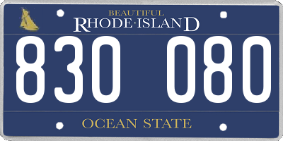 RI license plate 830080