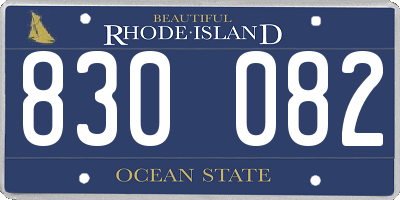 RI license plate 830082