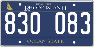 RI license plate 830083