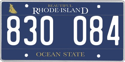 RI license plate 830084