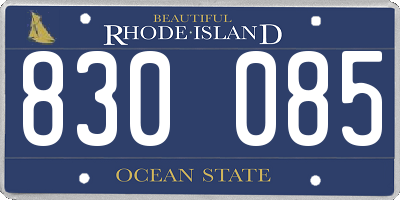 RI license plate 830085