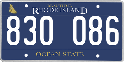 RI license plate 830086