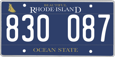RI license plate 830087