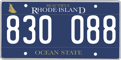 RI license plate 830088