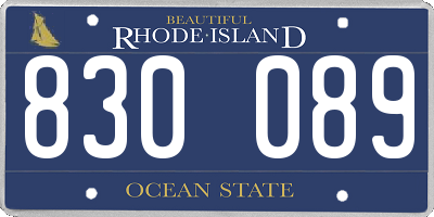 RI license plate 830089