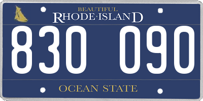 RI license plate 830090