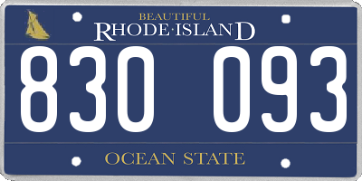 RI license plate 830093
