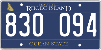 RI license plate 830094