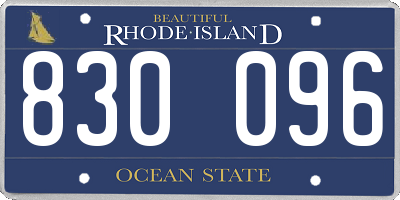 RI license plate 830096
