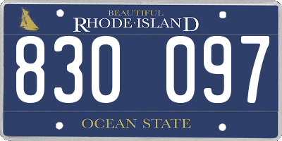 RI license plate 830097