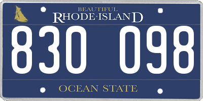 RI license plate 830098