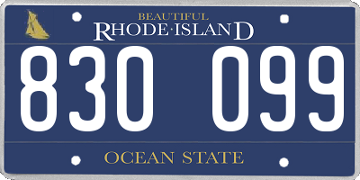 RI license plate 830099