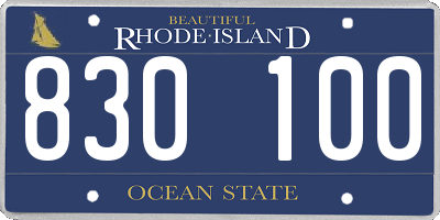 RI license plate 830100