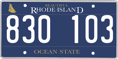 RI license plate 830103